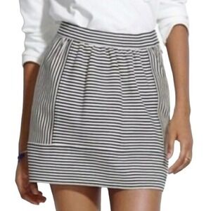 NWOT Madewell Black & Ivory Striped Knit Mini Skirt-‎ Size 4